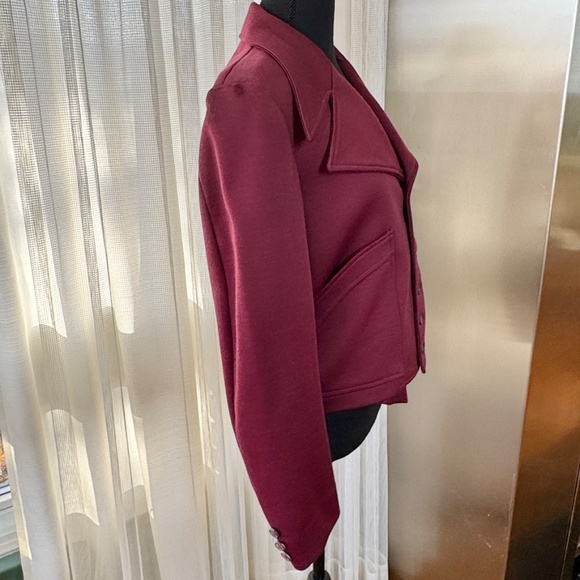 Vintage 70s jacket, burgundy red, women crop blazer, oversized lapels, 8/10 (M) - Picture 7 of 10